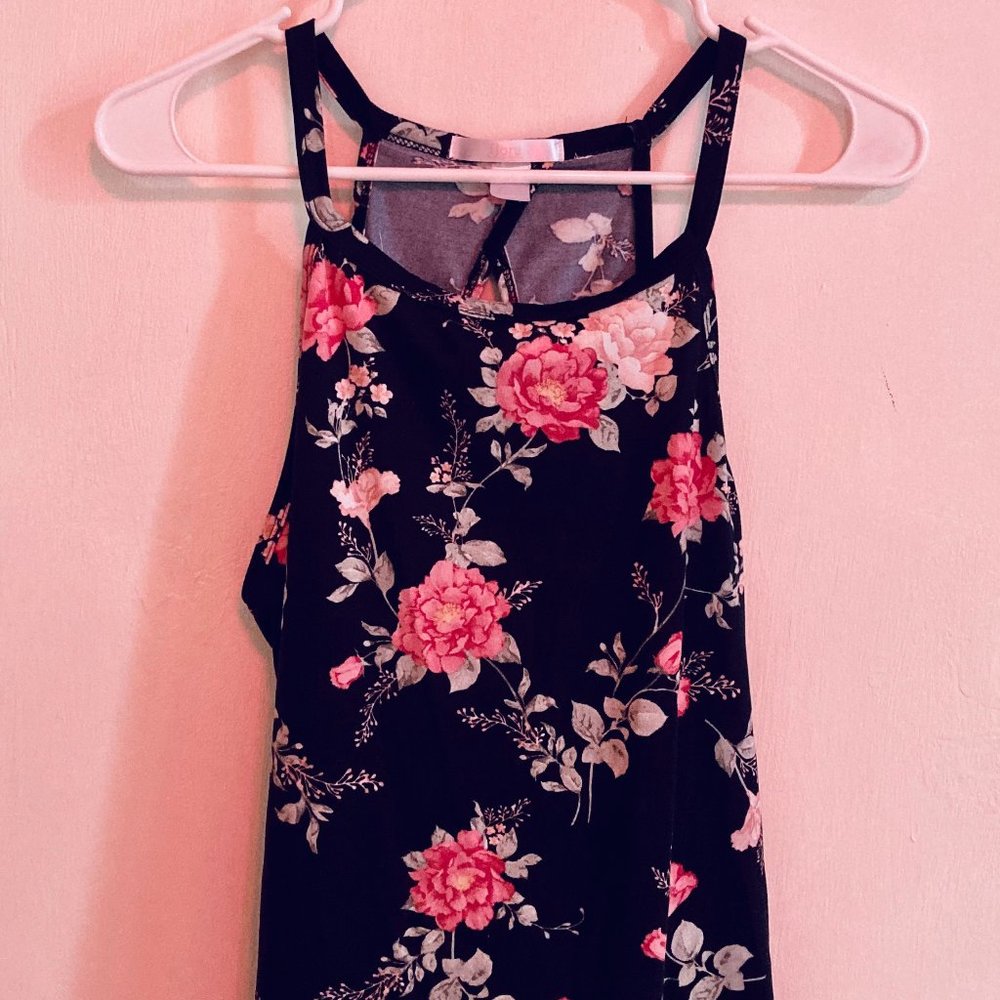 Floral Black & Pink Satin Robe and Short Set - Women's Intimates - Picture 5 of 5